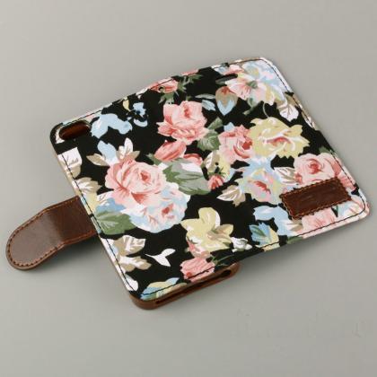 Iphone 4 5 6 Plus Floral Cloth Wallet Case,..