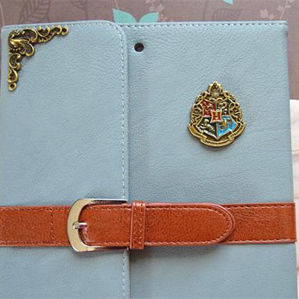 Harry Potter Hogwarts Crest Blue Leather Ipad Mini..