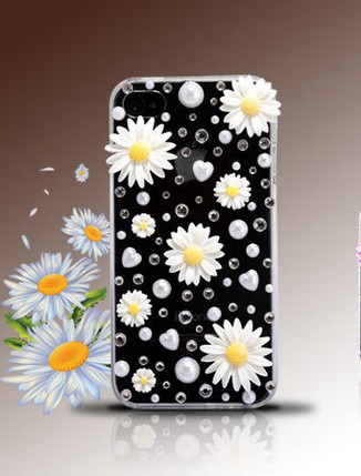 Clear Flower Case For Iphone 6 Case,iphone 6 Plus Case Iphone 4 4s,iphone 5 5s ,iphone 5c,hard Clear Case,iphone 5c Case ,bling Rhinestone Case