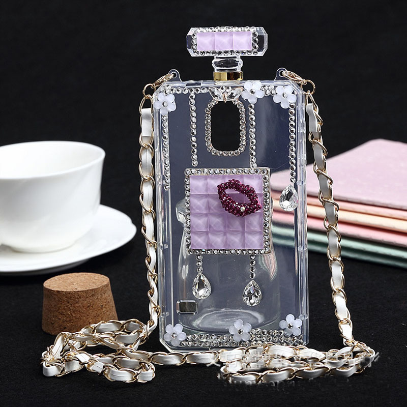 Luxurious Red Lip Perfume Bottles Samsung Galaxy S4 S5 Note3 Case,samsung S5,iphone 4 5 6 Plus Case,bling Gems Flowers Case,soft Silicone Cover