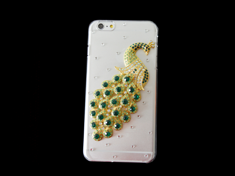 Bling Iphone 6 Plus Case ,the Peacock Case For Iphone 6 Plus, Rhinestone Case ,bling Case Cover