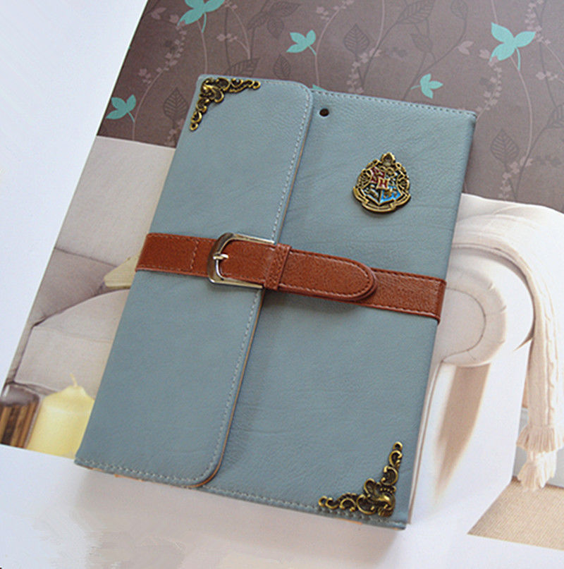 Harry Potter Harry Potter Hogwarts Crest Blue Leather Ipad Air 2 Case Cover Handmade Case